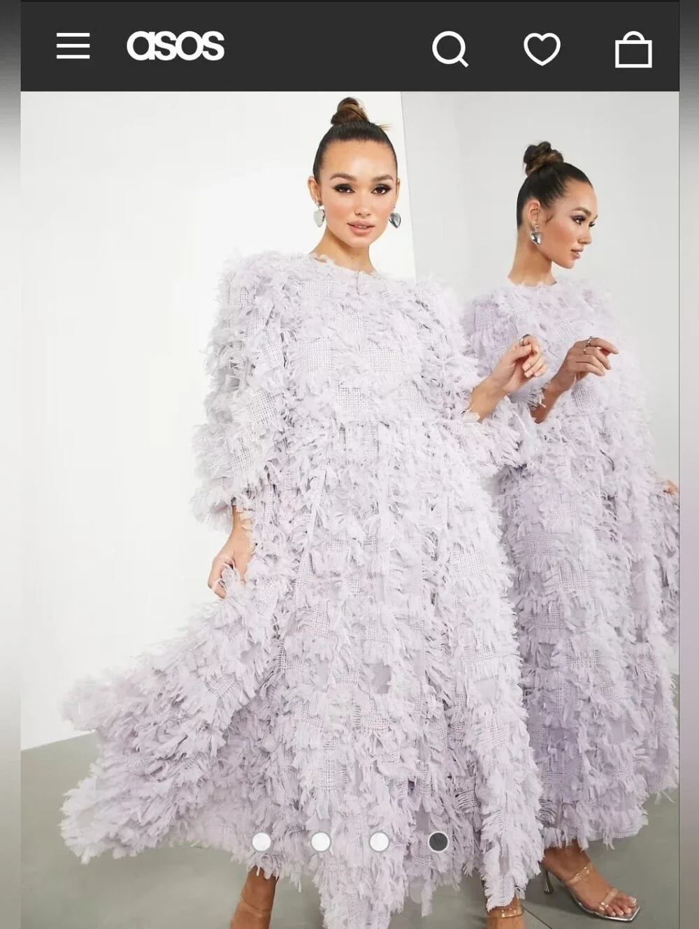 ASOS EDITION Lilac Mesh Oversized Midaxi Dress NWT